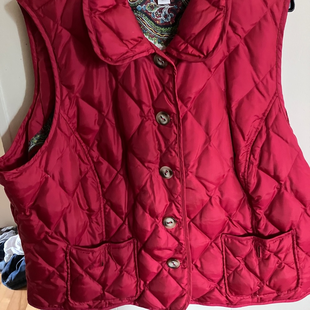 Talbots Red vest lined - Picture 2 of 5